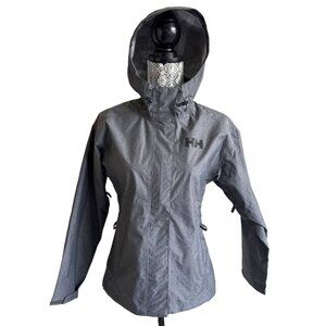 Helly Hansen Nari 2.5L Waterproof‎ Jacket Packable Sz Small Grey Hooded 62996